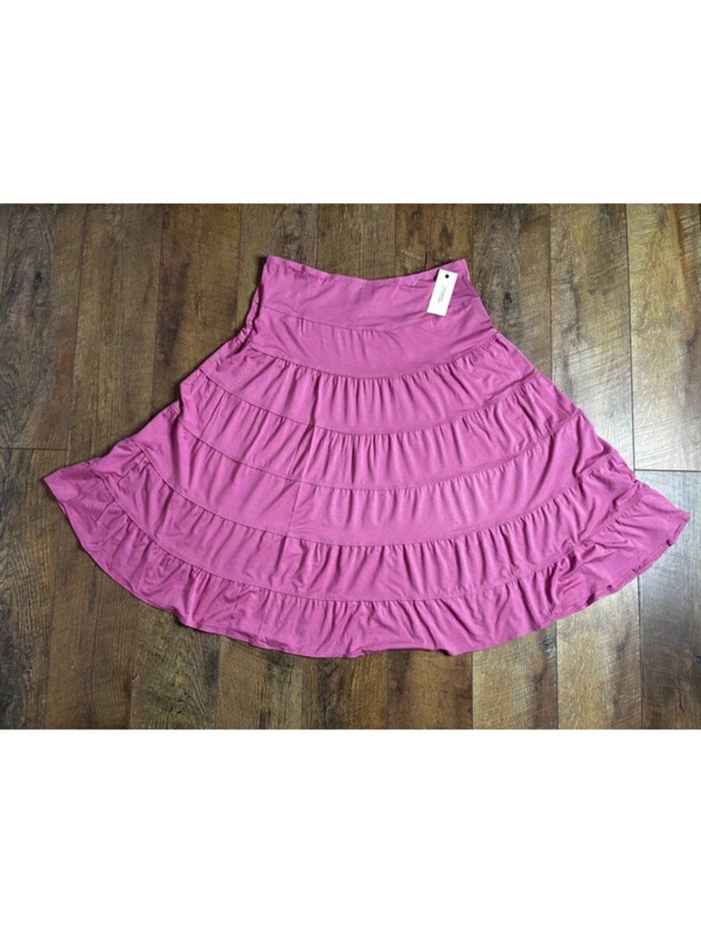NWT Studio M Pink Tiered Circle Midi Skirt Boho XL Y2K fairygrunge